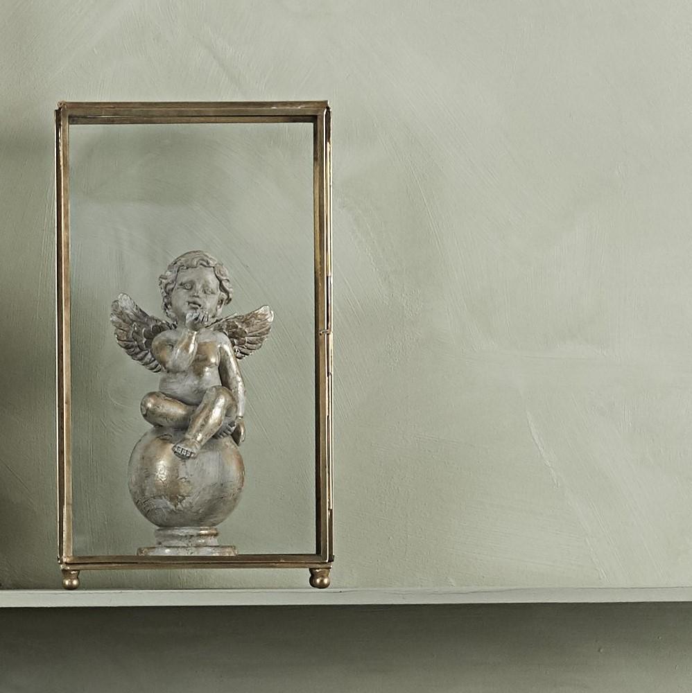 greige Decorative Antiqued Light Gold Angel