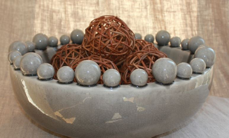 Greige Decorative Rattan Balls