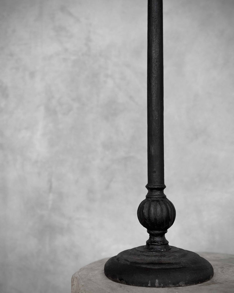 Greige Devian Tall Cast Iron Candlestick
