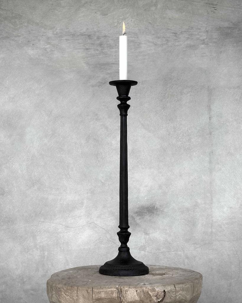 Greige Dhara Tall Cast Iron Candlestick