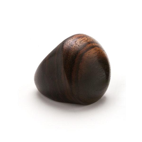 greige Domed Round Rosewood Ring