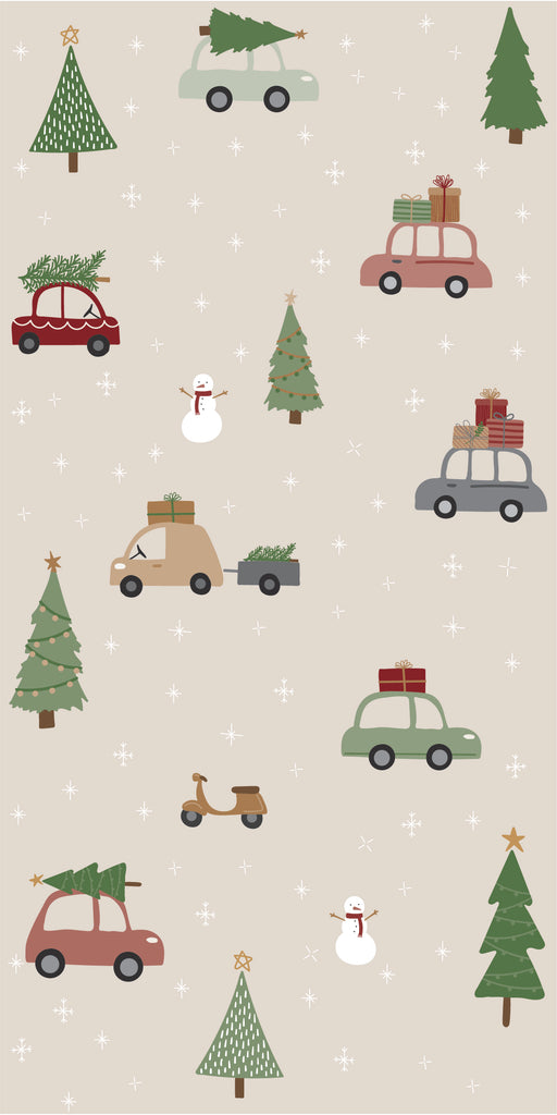 Greige Driving Home For Christmas Paper Napkins