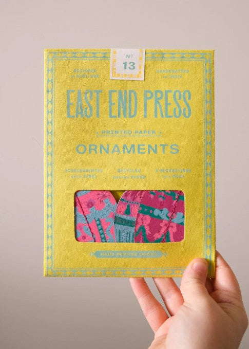 Greige Easter Egg Paper Ornaments