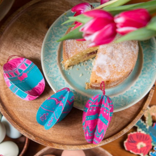 Greige Easter Egg Paper Ornaments