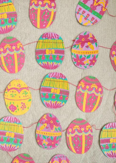 Greige Easter Egg Sewn Paper Garland