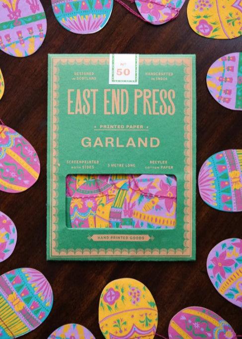 greige Easter Egg Sewn Paper Garland