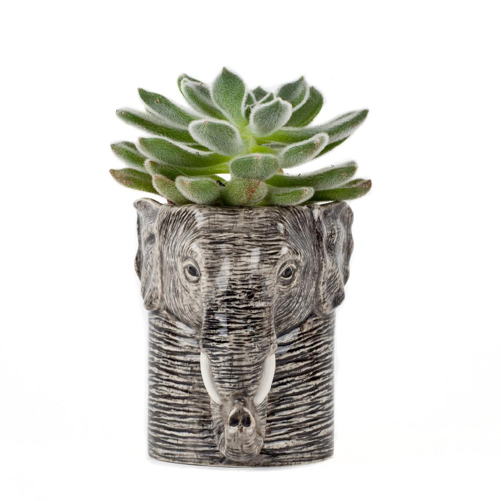Greige Elephant Pencil Pot By Quail Ceramics