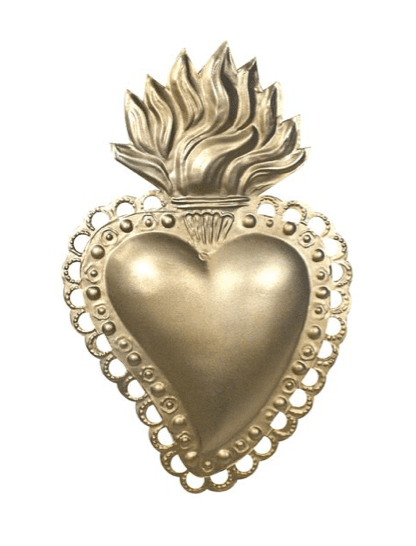 greige Eligia Heart - Brass - Boncoeurs