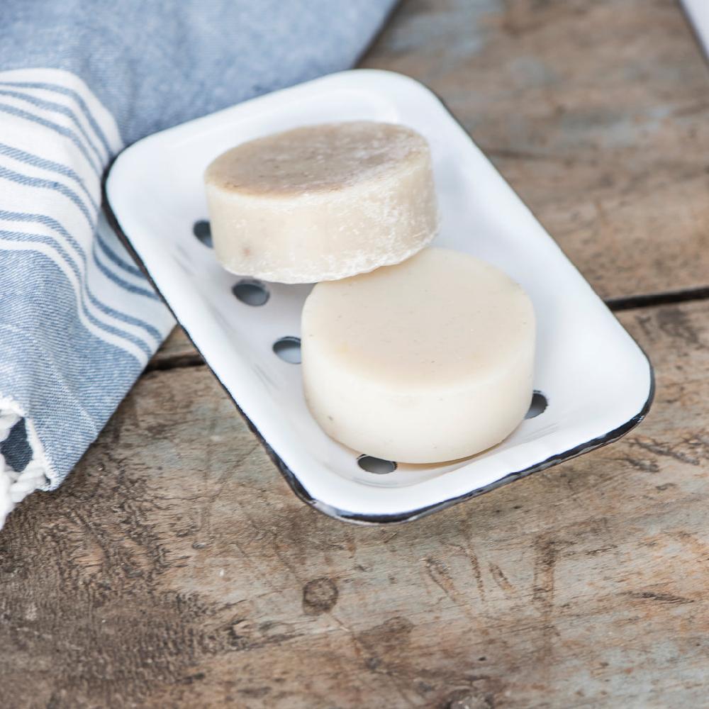 Greige Enamel Soap Dish