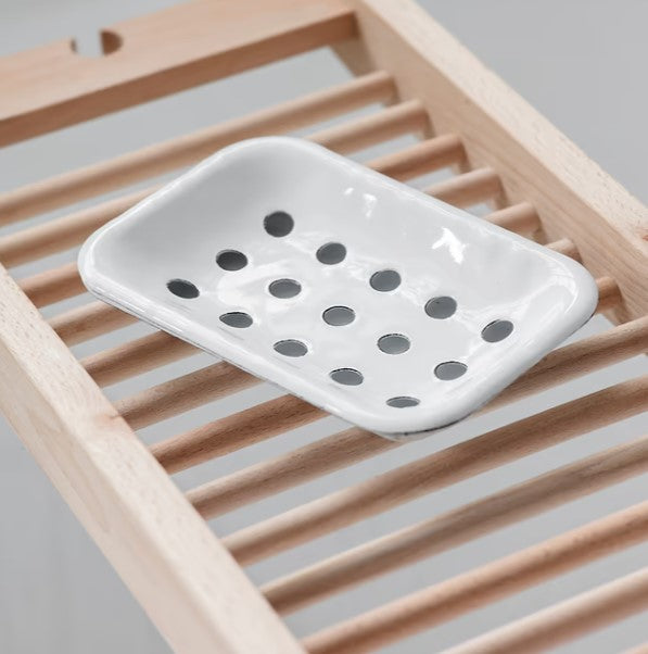 Greige Enamel Soap Dish