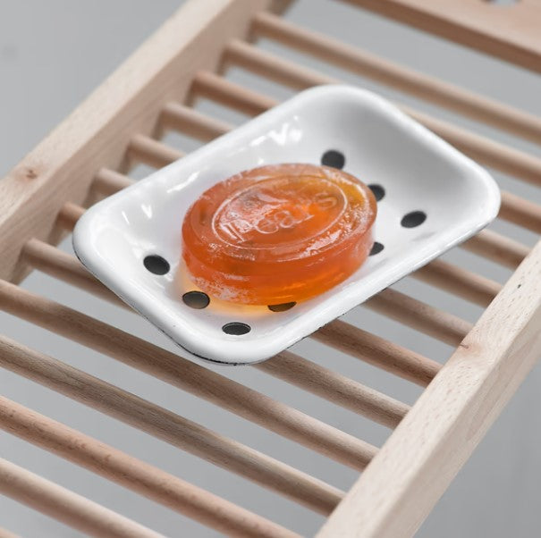 greige Enamel Soap Dish