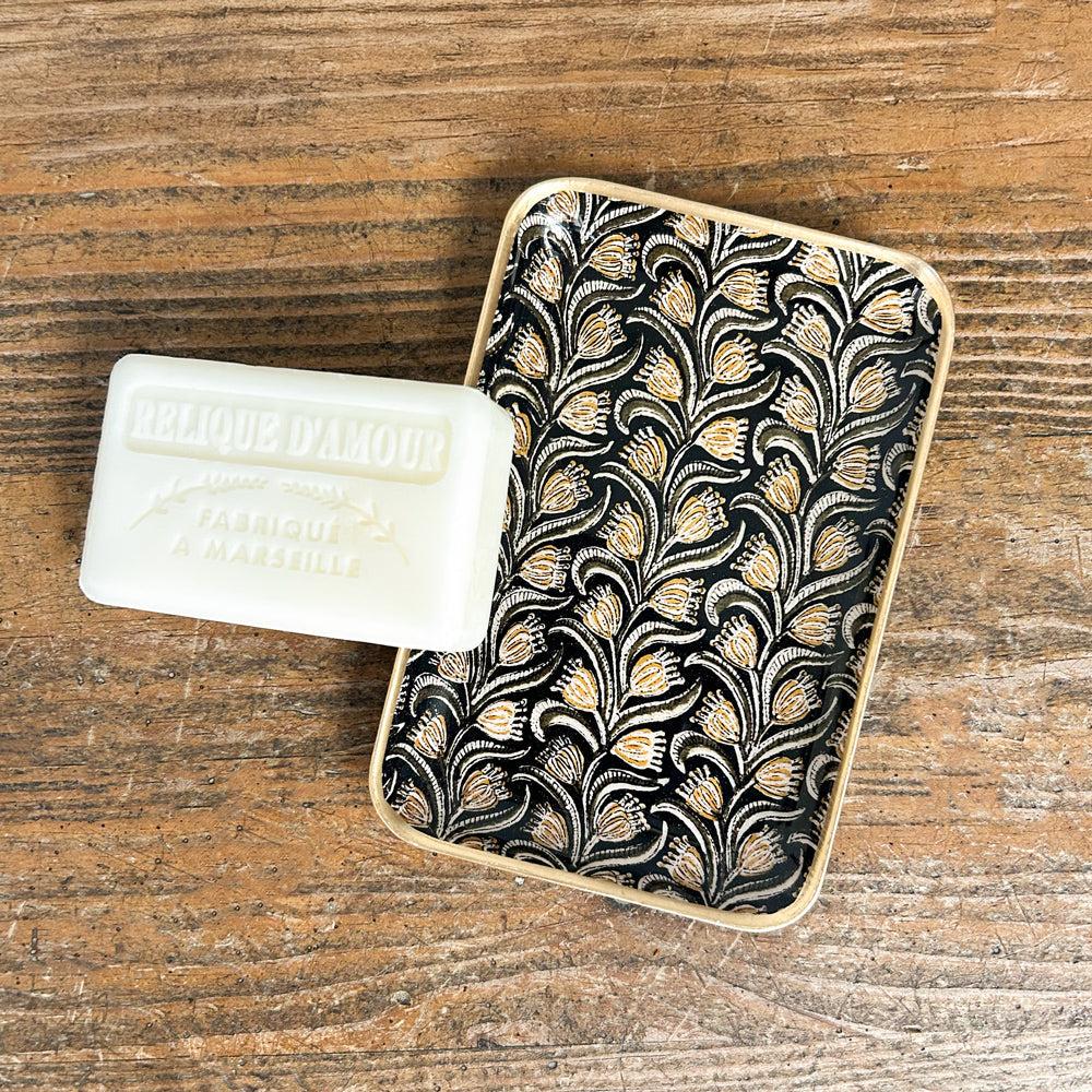 greige Enamelled Albizia Tray - Mini - Boncoeurs