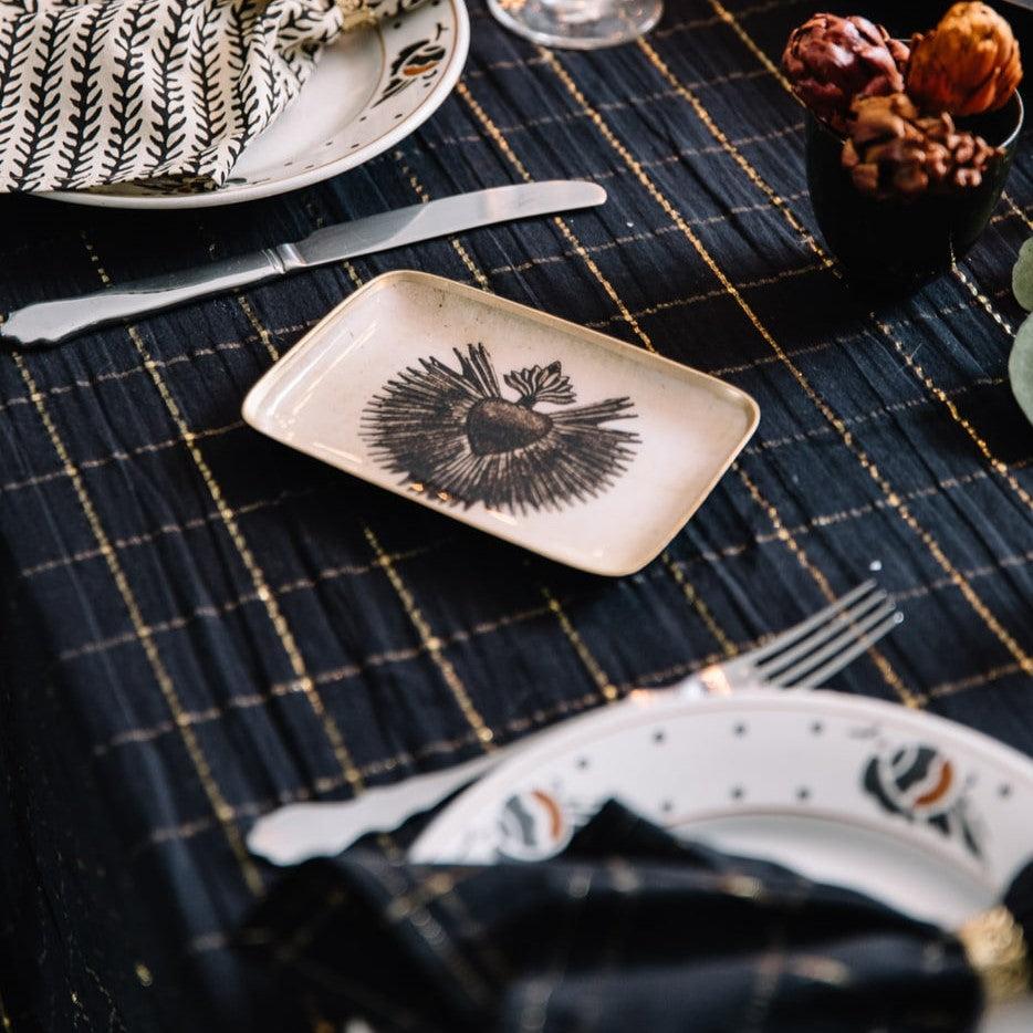 Greige Enamelled Heart Ray Tray - Mini - Boncoeurs