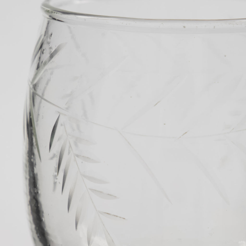 Greige Etched Beer Or Wine Glass