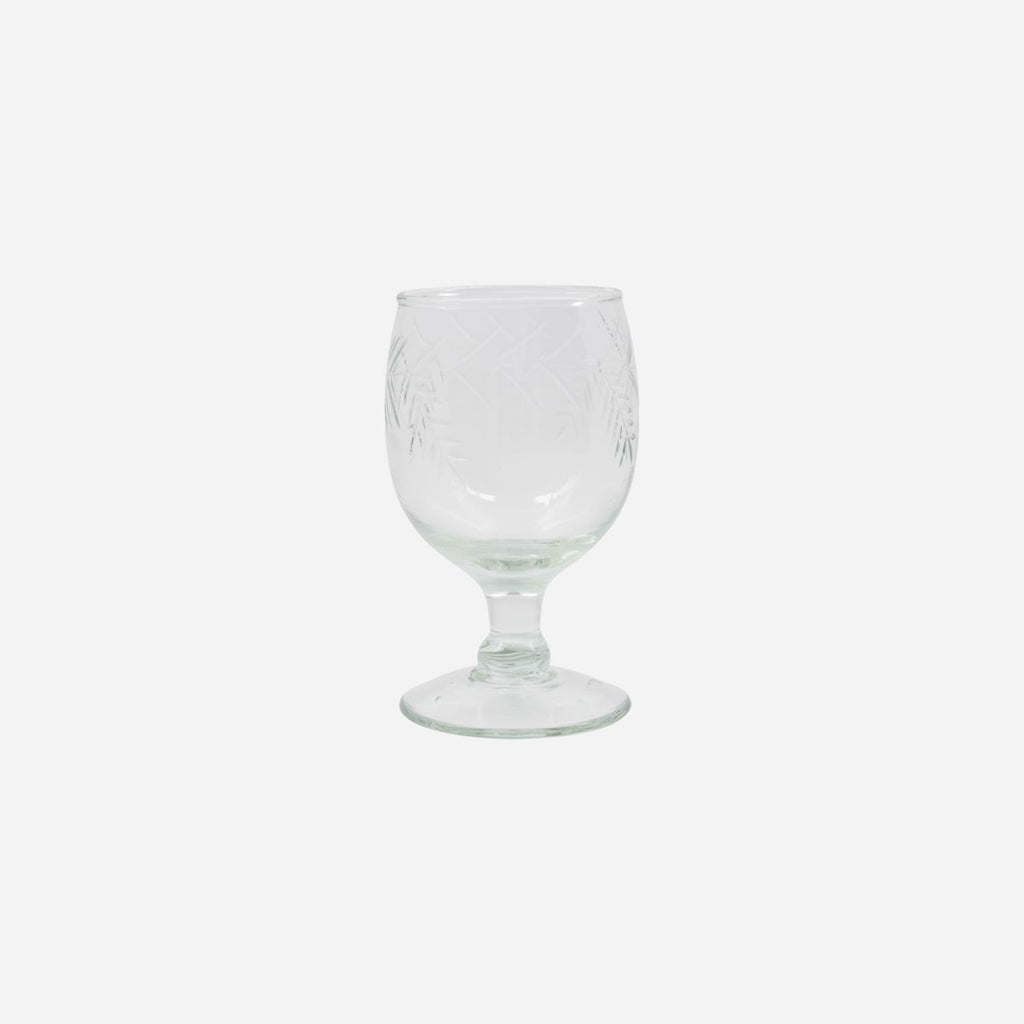 Greige Etched Beer Or Wine Glass
