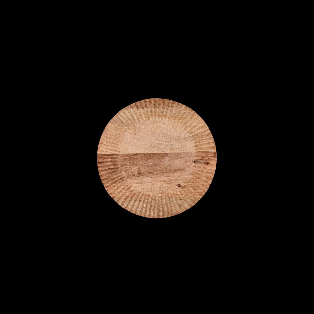 Greige Etched Edge Round Mango Wood Chopping Board