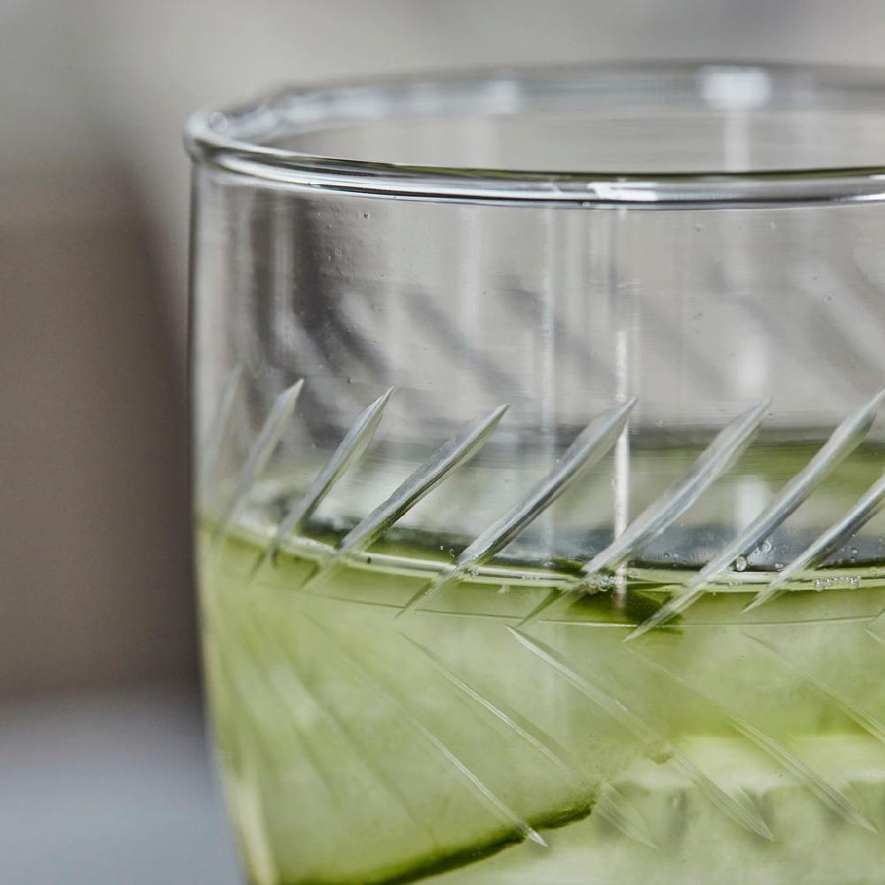 Greige Etched Gin Glass