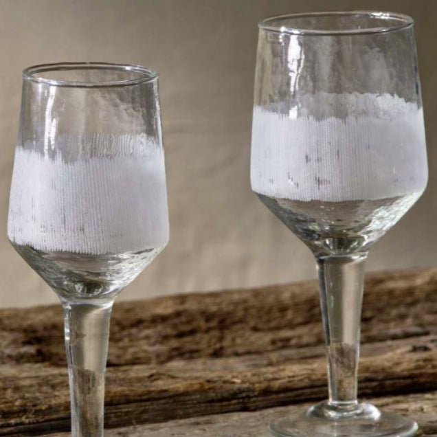 Greige Etched Wine Glass - Set Of Four