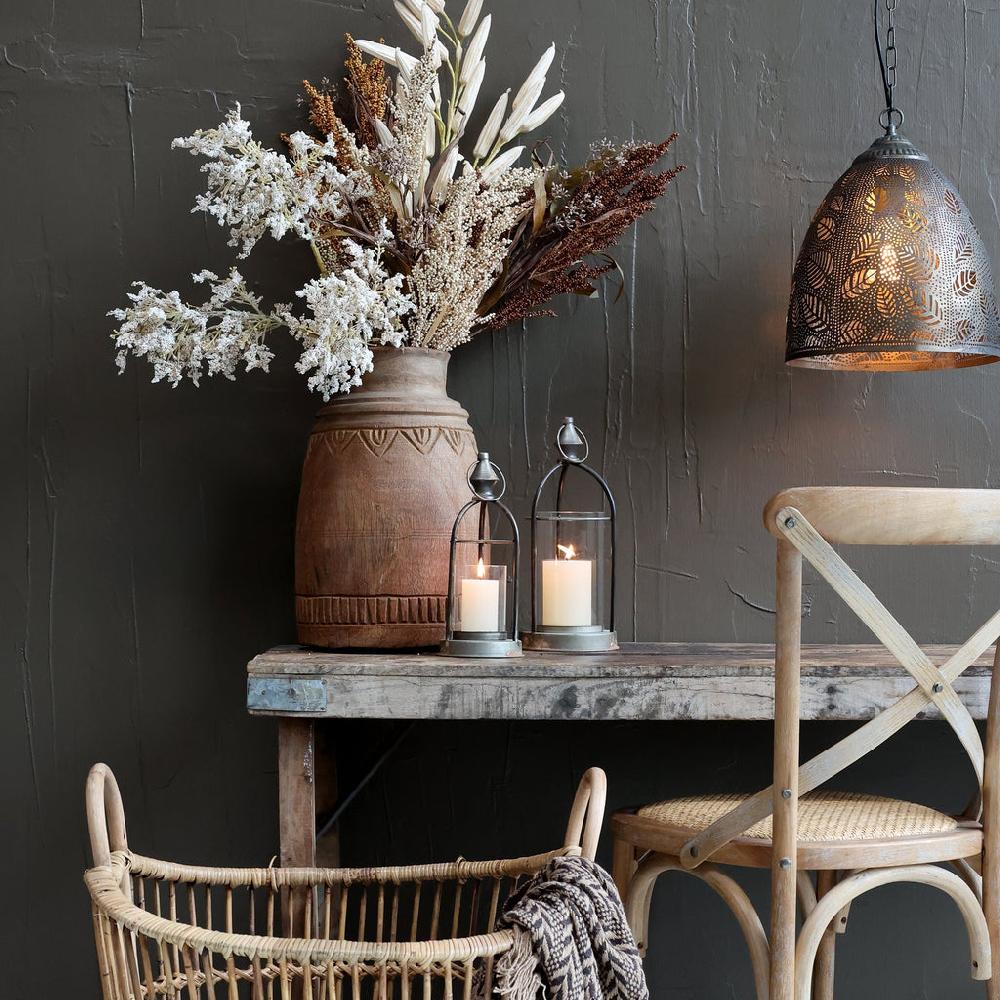 Greige Faux Autumnal Seed Pod Stem