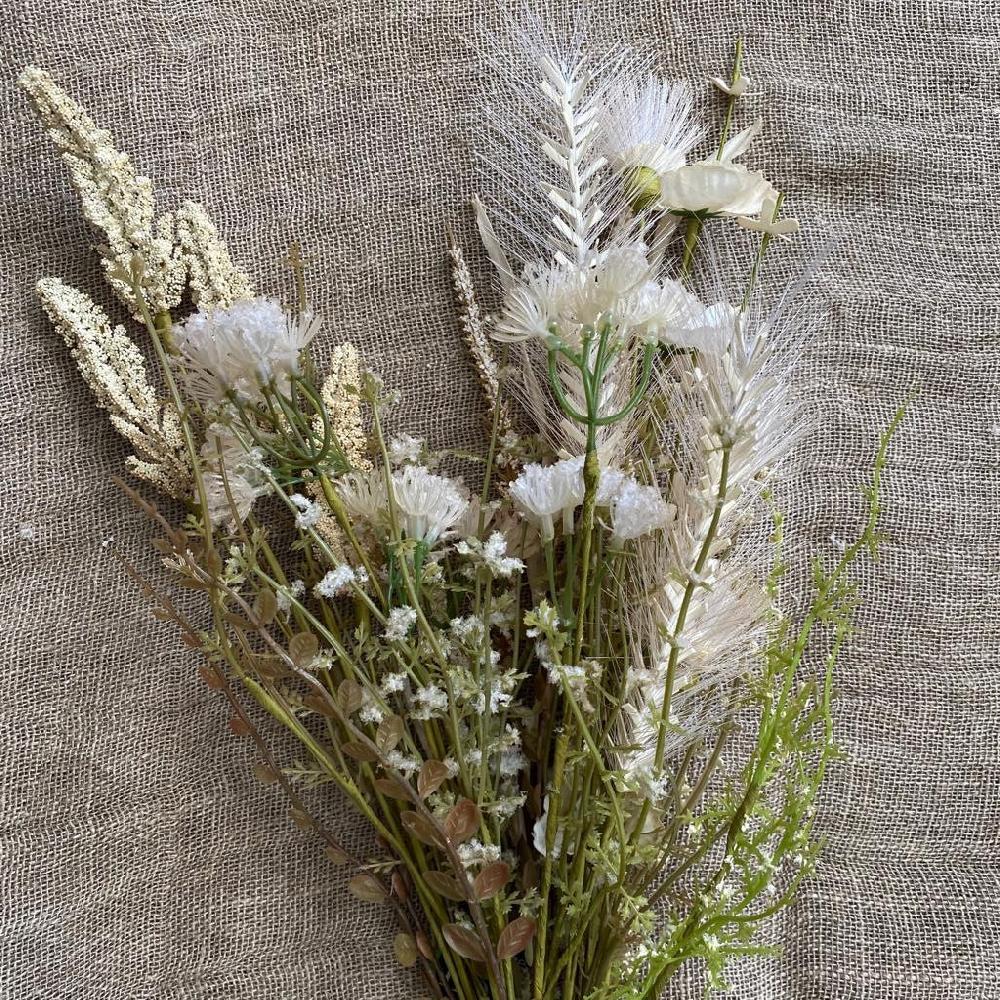 Greige Faux Floral Meadow Bouquet