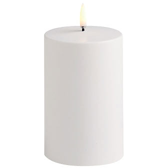 greige Faux LED Pillar Candle - Outdoor - by Uyuni