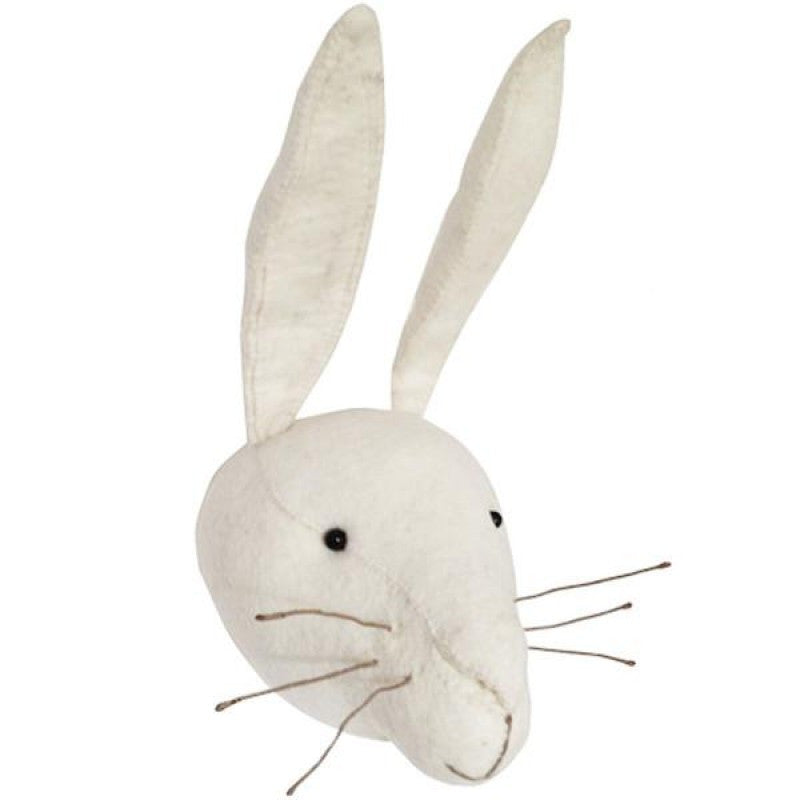 Greige Felt White Rabbit Head