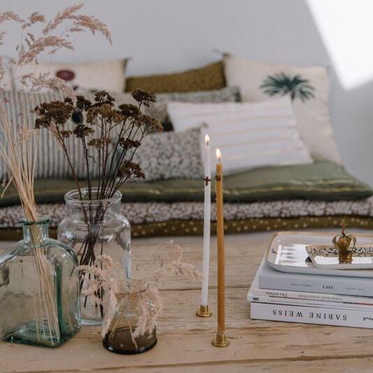 Greige Fleuriste Candle - 1 Cm Diameter - Set Of Six