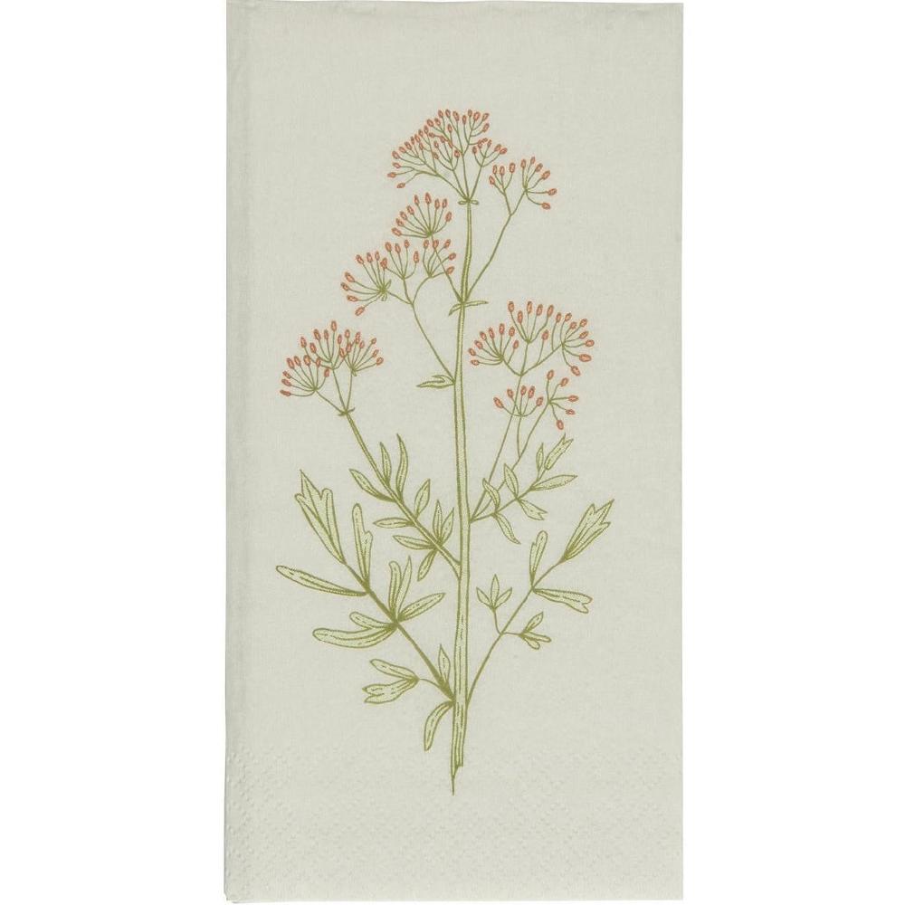 Greige Floral Paper Napkins - Chamomile Or Angelica