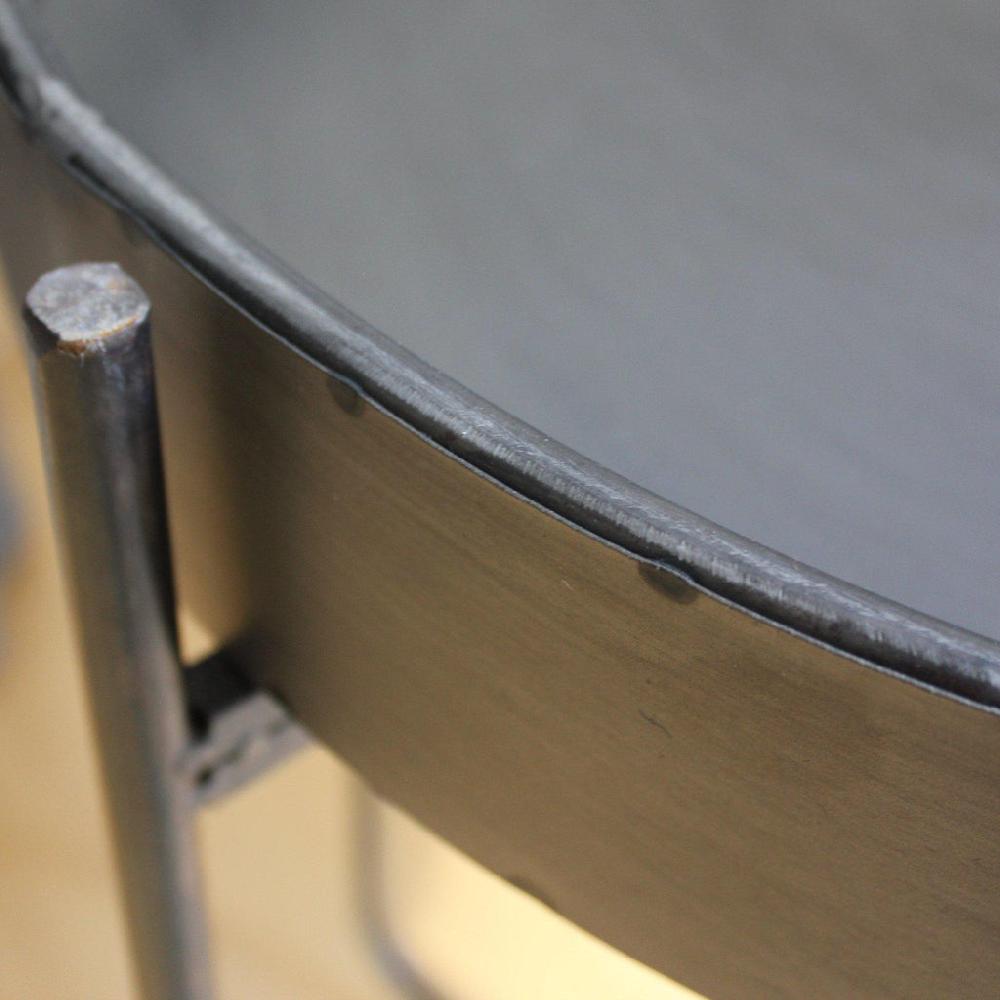 Greige Folding Round Iron Tray Table - Three Sizes