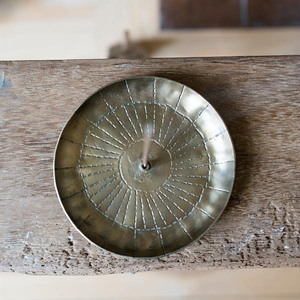 Greige Forged Brass Incense Holder