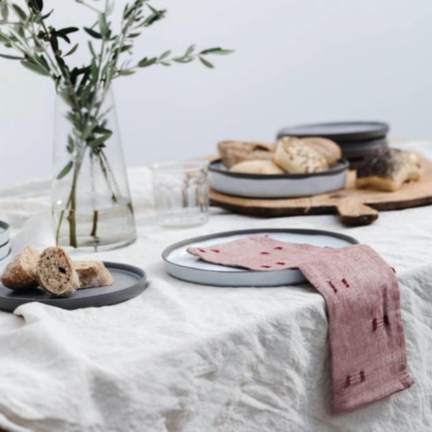 greige Four Recycled Cotton Napkins - Tuft - Ruby