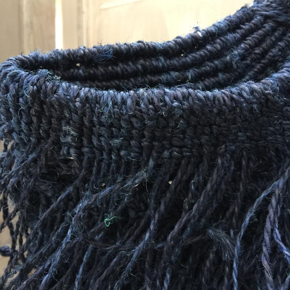 Greige Funky Fringed Jute Bag