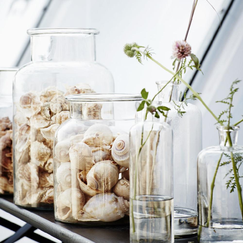 Greige Glass Bottle Vase - Three Size Options