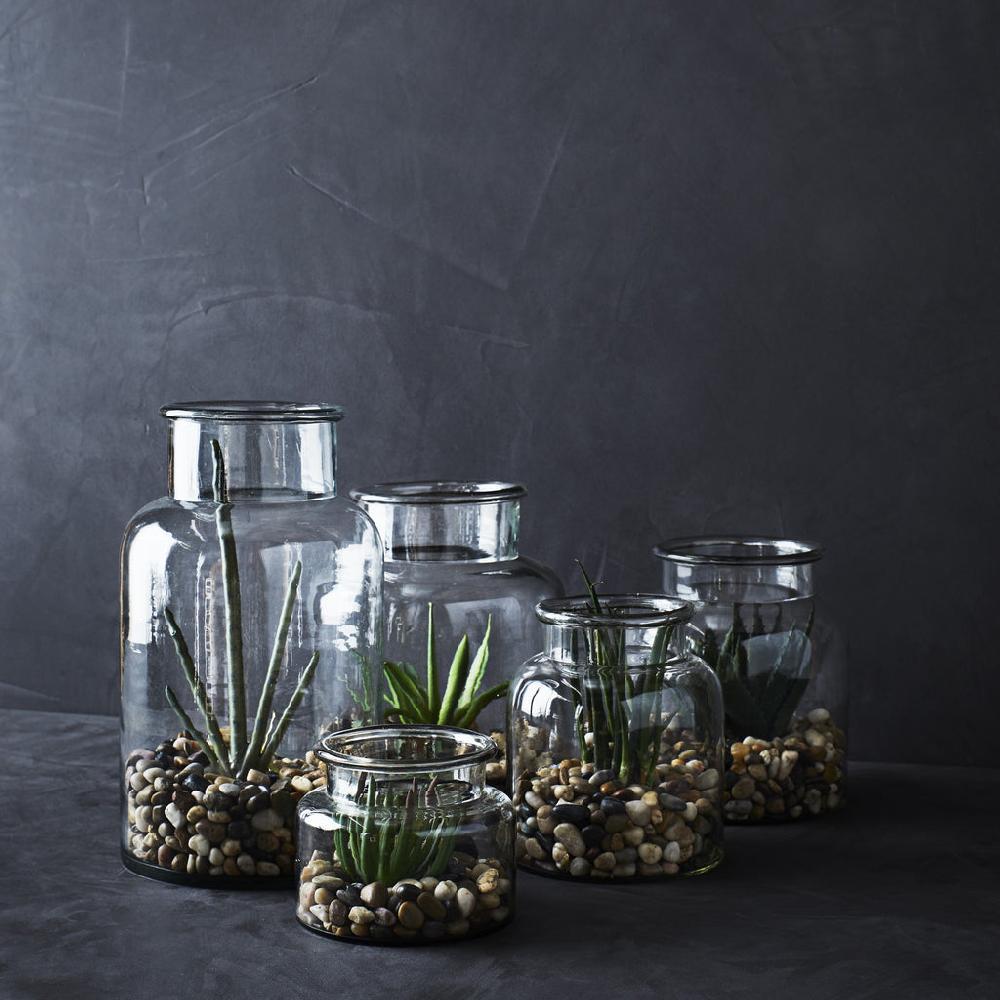 greige Glass Bottle Vase - Three Size Options
