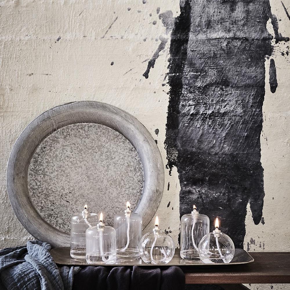 greige Glass Oil Candle - Three Style Options