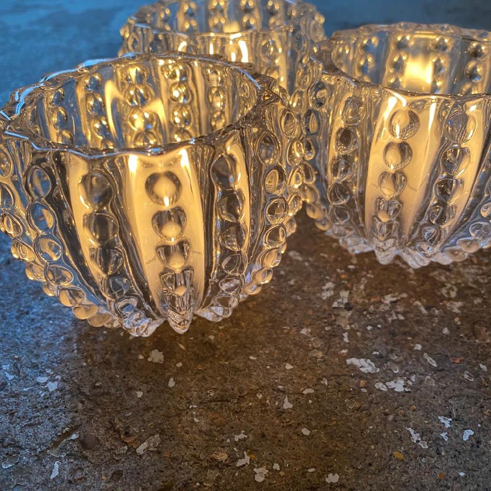 Greige Glass Sea Urchin Tealight Holder