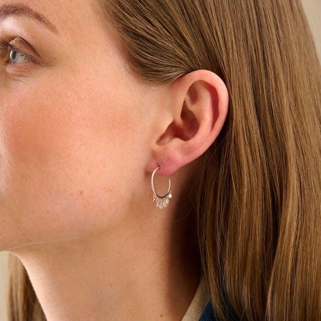 Greige Glow Earrings - Silver - Pernille Corydon