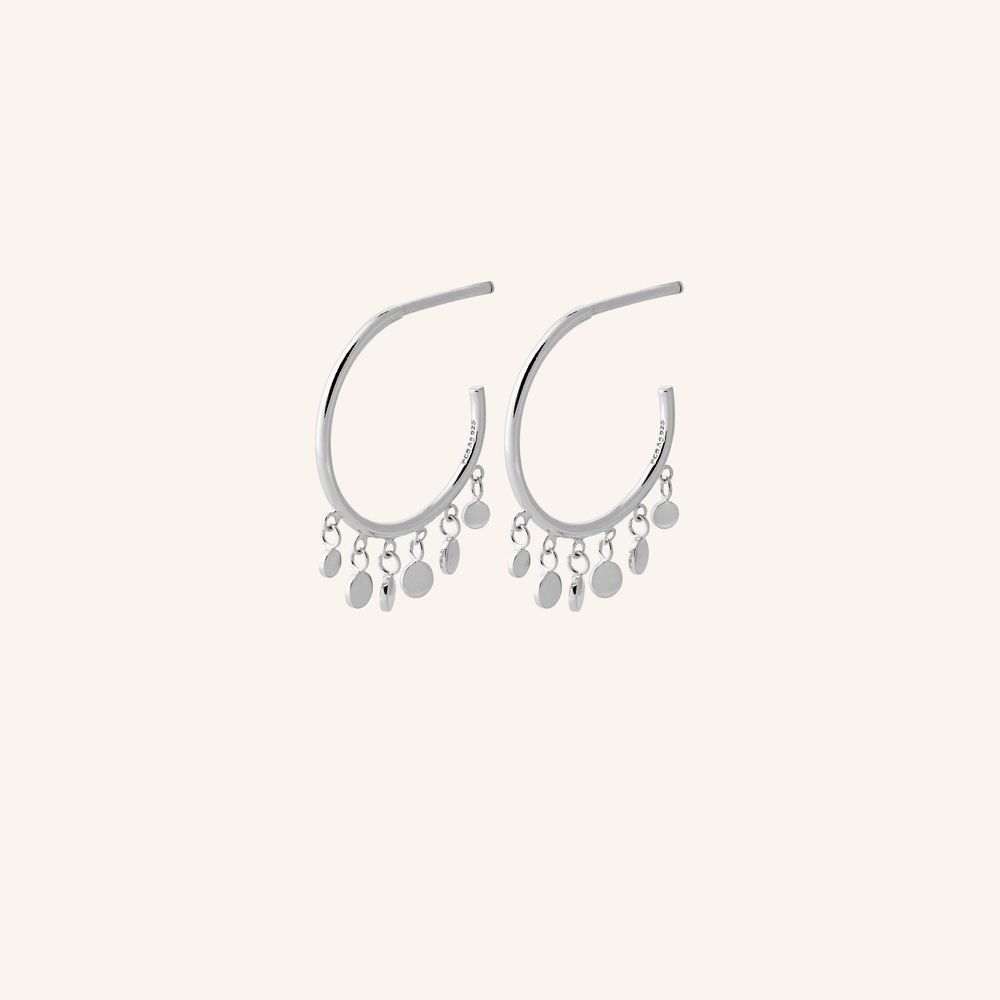 greige Glow Earrings - Silver - Pernille Corydon