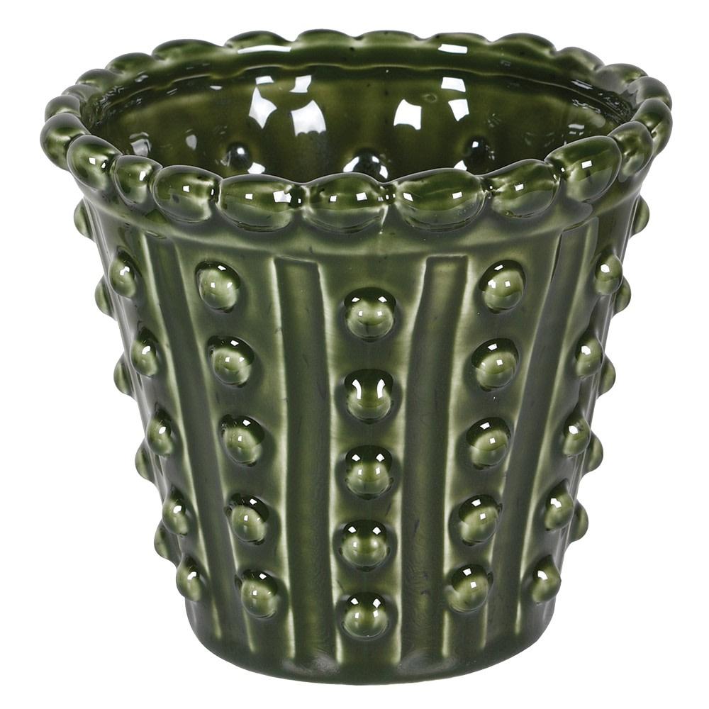 Greige Green Bobble Flower Pot