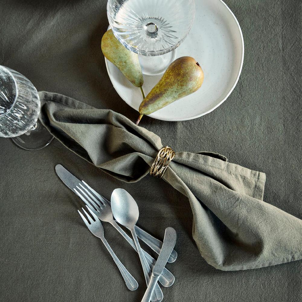 greige Green Cotton Napkins - Set of Four