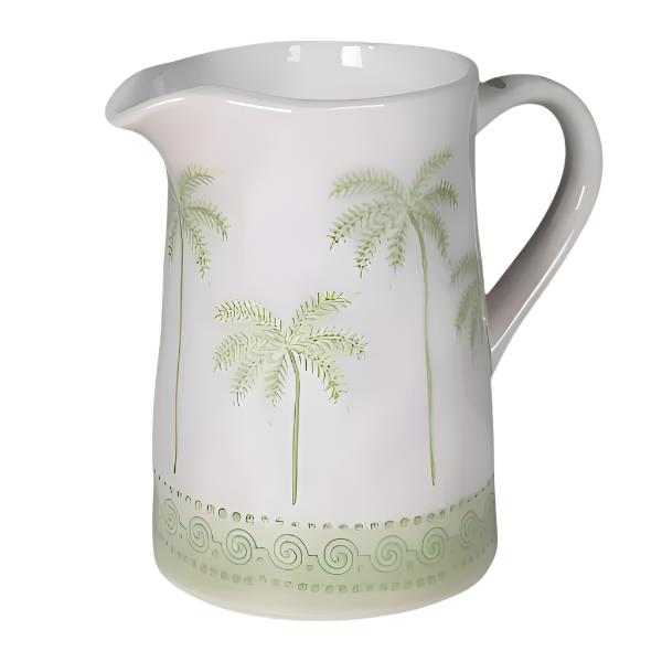 greige Green Palm Tree Jug