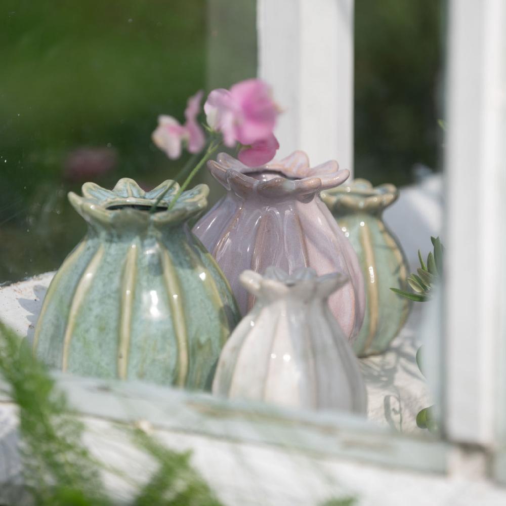 Greige Green Seed Pod Vase