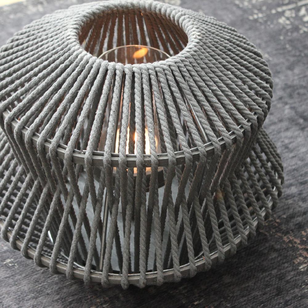 Greige Grey Rope Lantern - Two Sizes