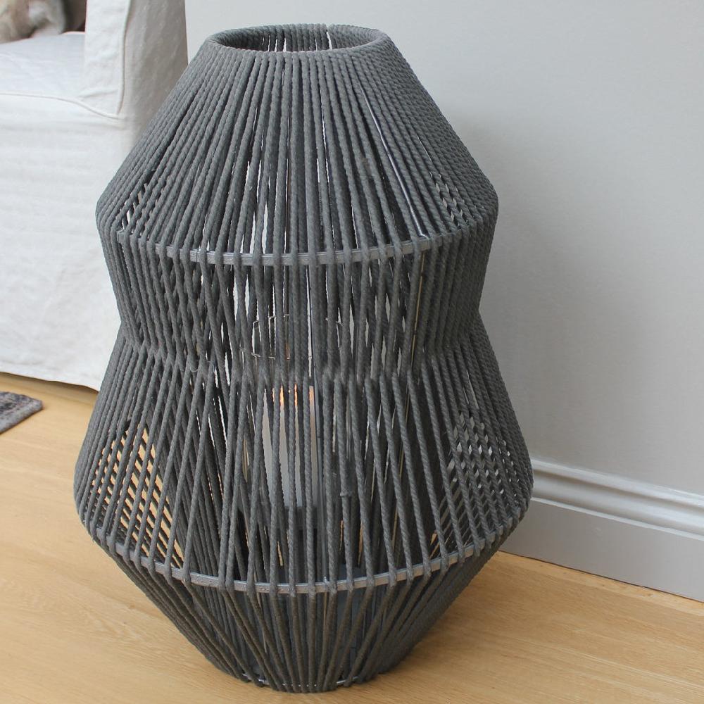greige Grey Rope Lantern - Two Sizes