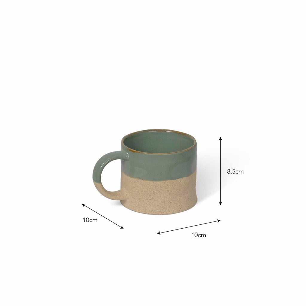 Greige Half Glazed Mug - Rosemary - Set Of Two