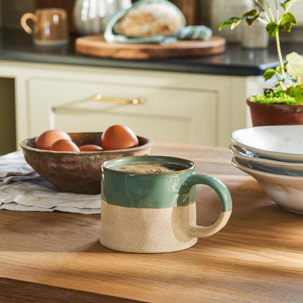 greige Half Glazed Mug - Rosemary - Set of Two