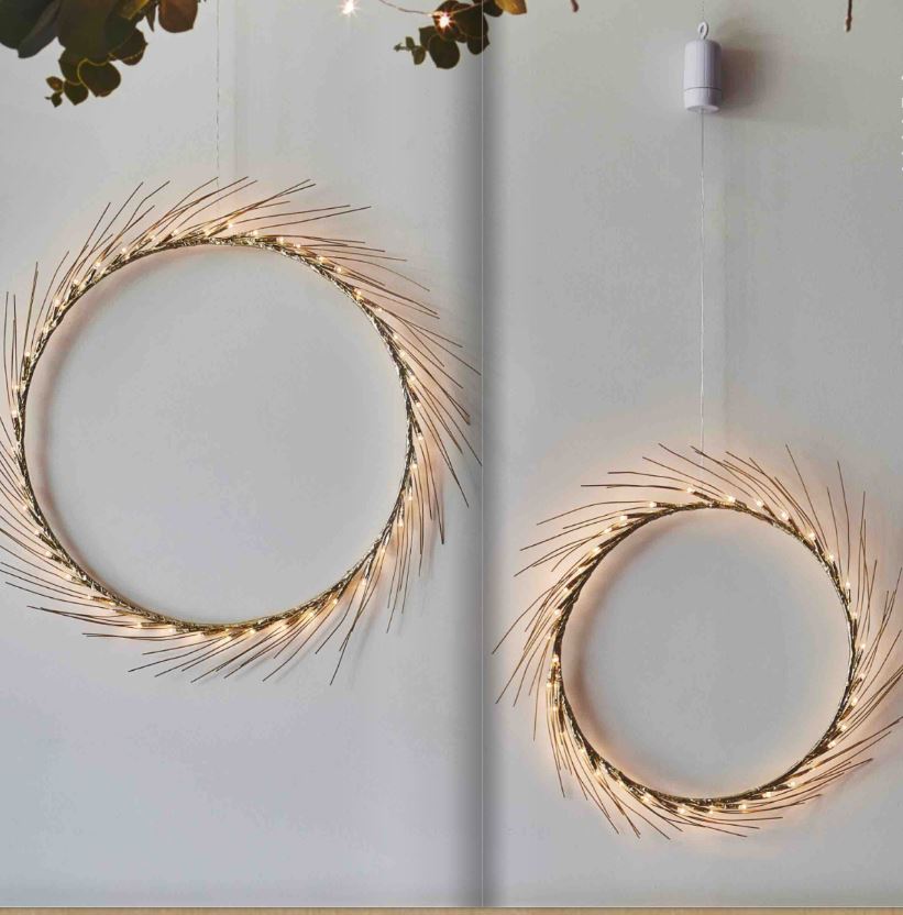 greige Halo LED Wreath - Two Sizes