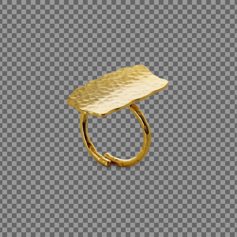 Greige Hammered Gold Plated Ring