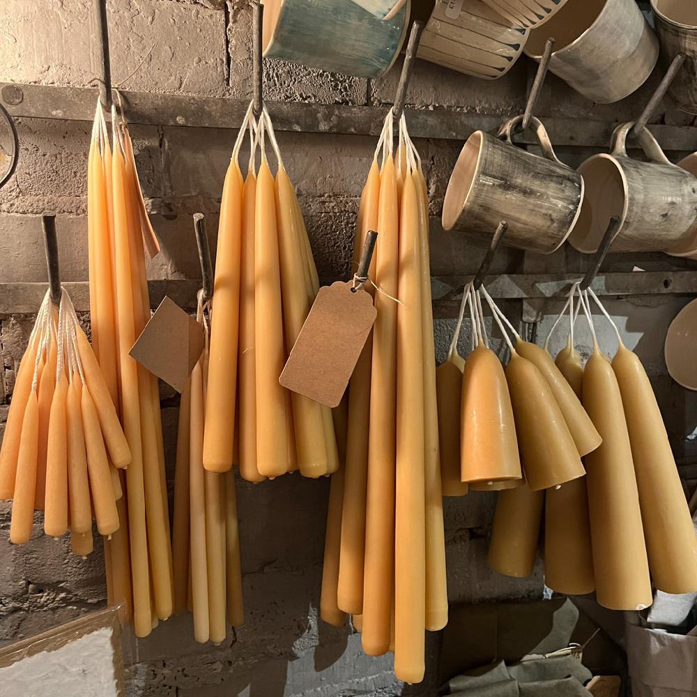 greige Hand Dipped Beeswax Candles - Various