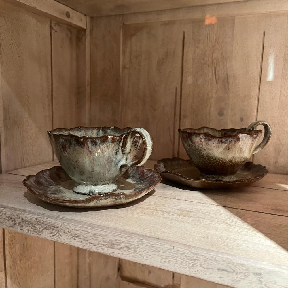 Greige Handmade Amelie Tea Cup And Saucer